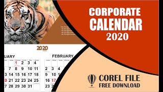 Corporate Calendar Design ( 6 pages) 2020 in Corel Draw screenshot 5
