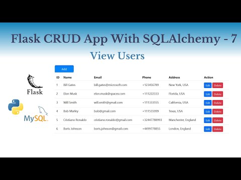 Flask CRUD Application With SQLAlchemy - View Users - 7
