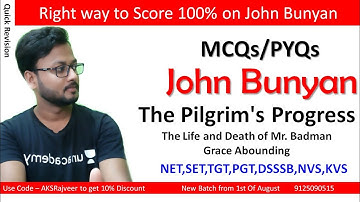 Pilgrims Progress By John Bunyan | Most important MCQs | NTA UGC NET English 2020 | AKSRajveer
