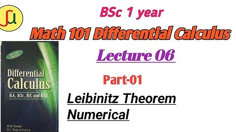 lecture 06-Higer Order Derivative & M.V.T-BSc first year-Math  calculus 101|| unique study