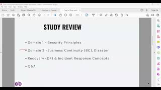ISC2 CC STUDY SESSION WITH CYBERBEN   WEEK 3   Chapter 1&2   VIDEO 1