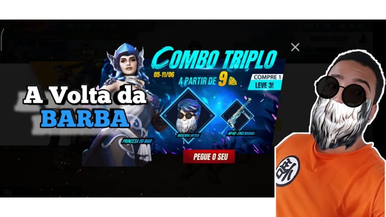 FREE FIRE AO VIVO🔥 A BARBA DE VOLTA - SORTEIO DE GIFT CARD ...