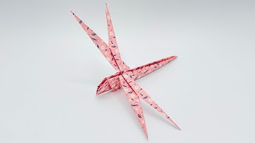 EASY ORIGAMI DRAGONFLY – STEP-BY-STEP PAPER TUTORIAL 🐉🪁