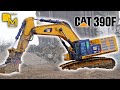 90 ton excavator beast! CATERPILLAR 390F in demolition battling concrete foundations