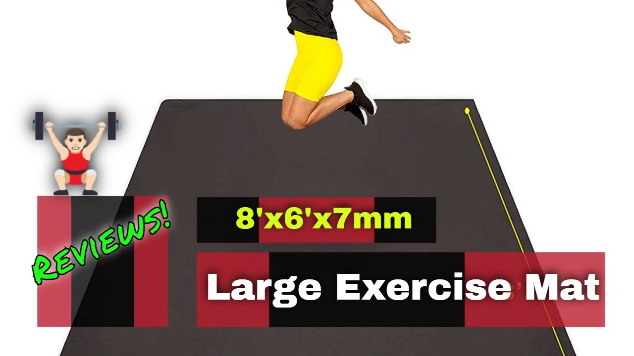 Large Exercise Mat 8' x 6' x 7mm  Ultra Durable Non Slip Rubber Workout Mat for Home Gym Flooring