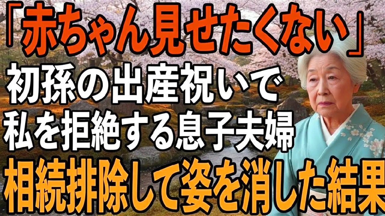 ｢赤ちゃん見せたくない｣初孫出産のお祝いに行くも絶縁を告げて、私を追い返す息子夫婦。即、相続排除して姿を消してやりました【シニアライフ】【60代以上の方へ】