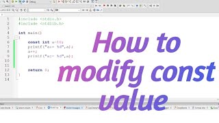 How to modify const value in c program ||#c4coding_bro