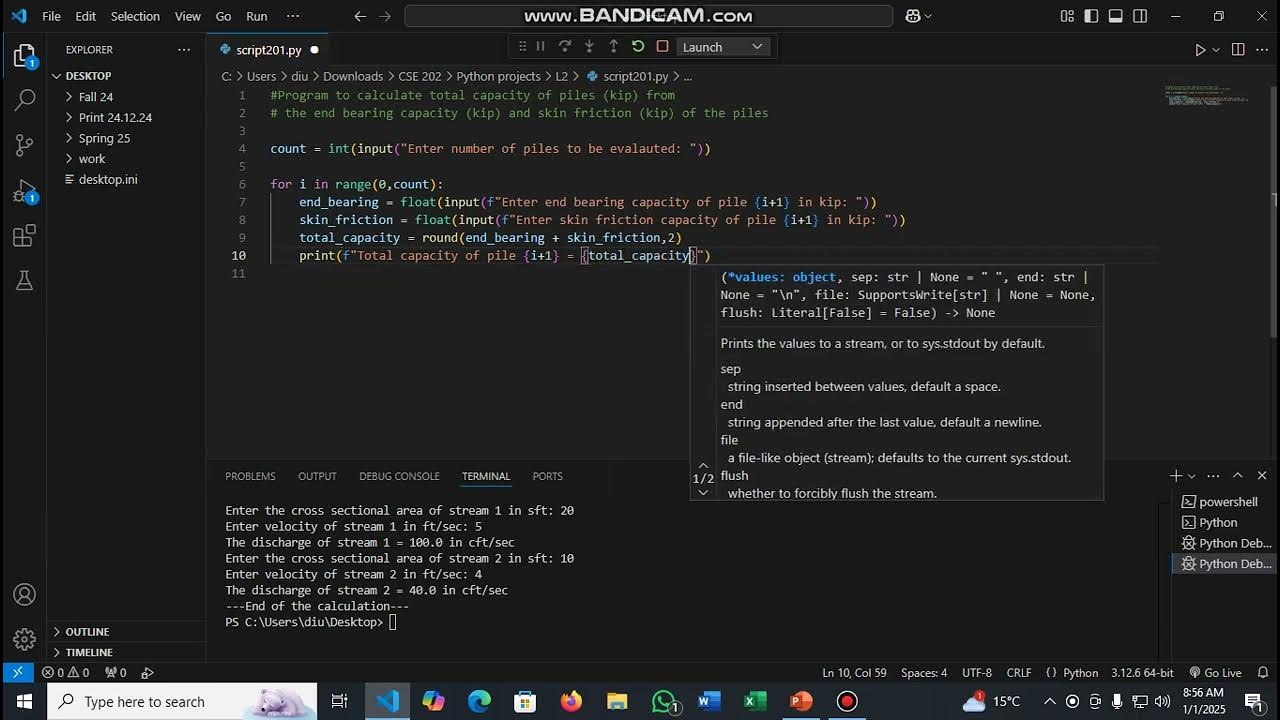 2 3 Program to calculate pile capacity using python - YouTube