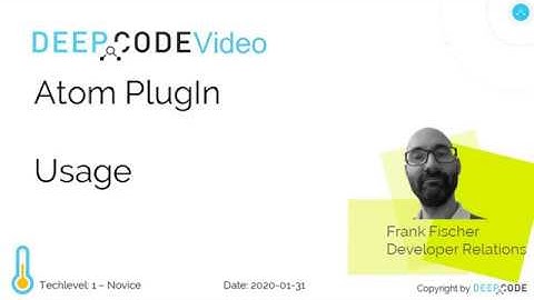 Atom PlugIn - How to use the Atom PlugIn of DeepCode