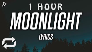 [1 HOUR 🕐 ] Ali Gatie - Moonlight (Lyrics)  Lyric Video