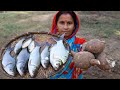 Kerala famous SIMUL POTATO curry with pond fresh Fish by villfood | Kerala Village Potato Sobji