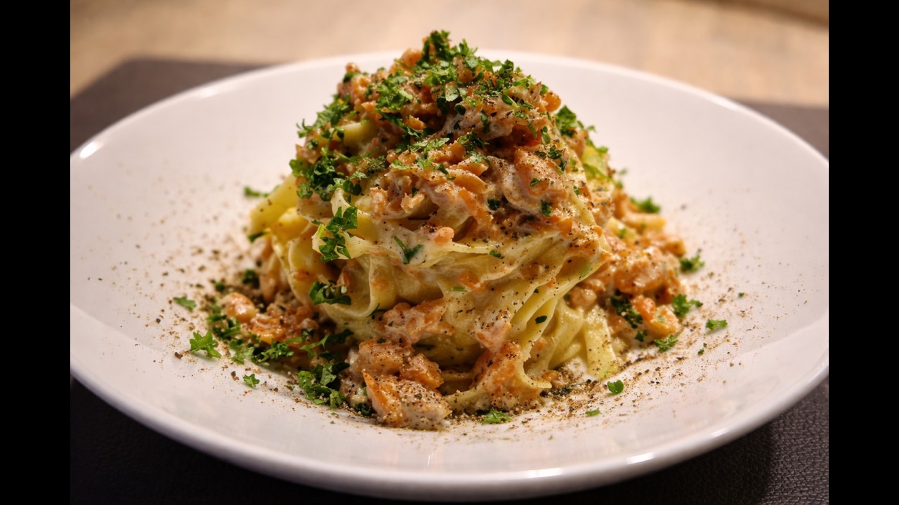 How I Cook Italian Tagliatelle with Smoked Salmon in Finland