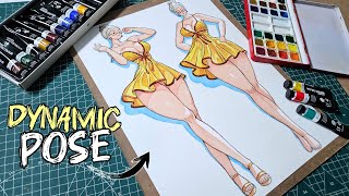 TWO different DYNAMIC pose drawing/ ACTION Figure (Seiko Ayase)