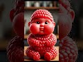 Berry Cute! 🍓🫐 Chubby Tiny Face Nibbling Raspberry &amp; Blueberry #cuteanimation #cute #baby  #shorts