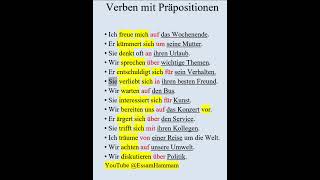 Verben mit Präpositionen | verbs with prepositions