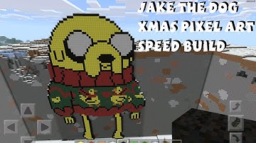 Jake the Dog Adventure Time Pixel Art Speed Build - Christmas Special - Minecraft