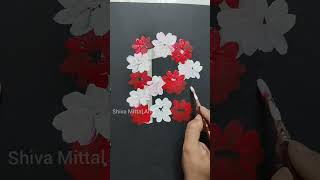 P Alphabet Flower Painting shortsvideo youtubeshorts viralshorts alphabets floralart floral