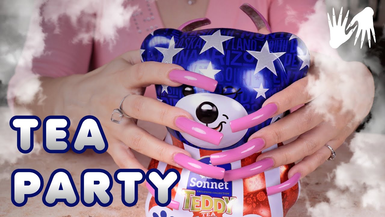 АСМР ☕ Чаепитие с 🧸 Американским медвежонком | НОГТИ