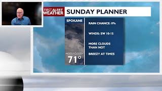 The Spokane region will be warmer, windy and dry for your Sunday