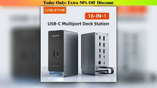 Review CABLETIME 16 IN 1 USB C Docking Station 4K HDMIcompatible M2 SSD Enclosure Ethernet 100W PD