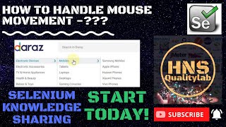 How to handle mouse movement in Selenium