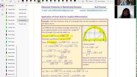 Absolute Extrema Closed Interval AP Calculus IB SL Lesson Anil Kumar for GCSE student Year 12 Amy UK