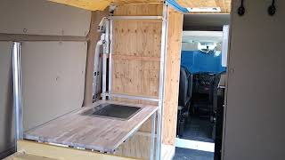 Van shower build, framing and walls in