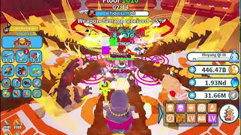 Clearing Floor 1010 Tower but Spell Caster | Weapon Fighting Simulator