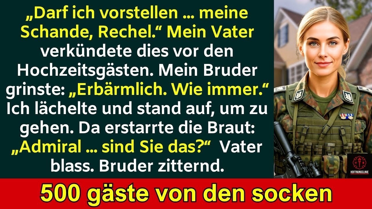 Mein Vater verspottete mich vor 500 Gästen – bis die Braut sagte: „Admiralin, sind Sie das?“
