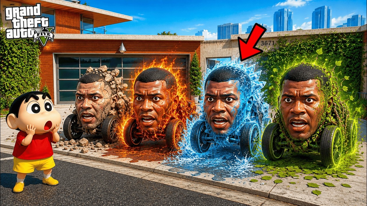 Shinchan Found SECRET Elemental Cars to Save Franklin in GTA 5!