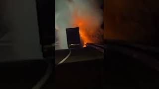 Incendiu camion autostrada A3 Bucuresti Ploiesti