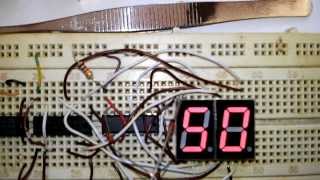 1 Hz clock with 7 segment (60 second) using 4060 + 4013 + 4026 and some diode