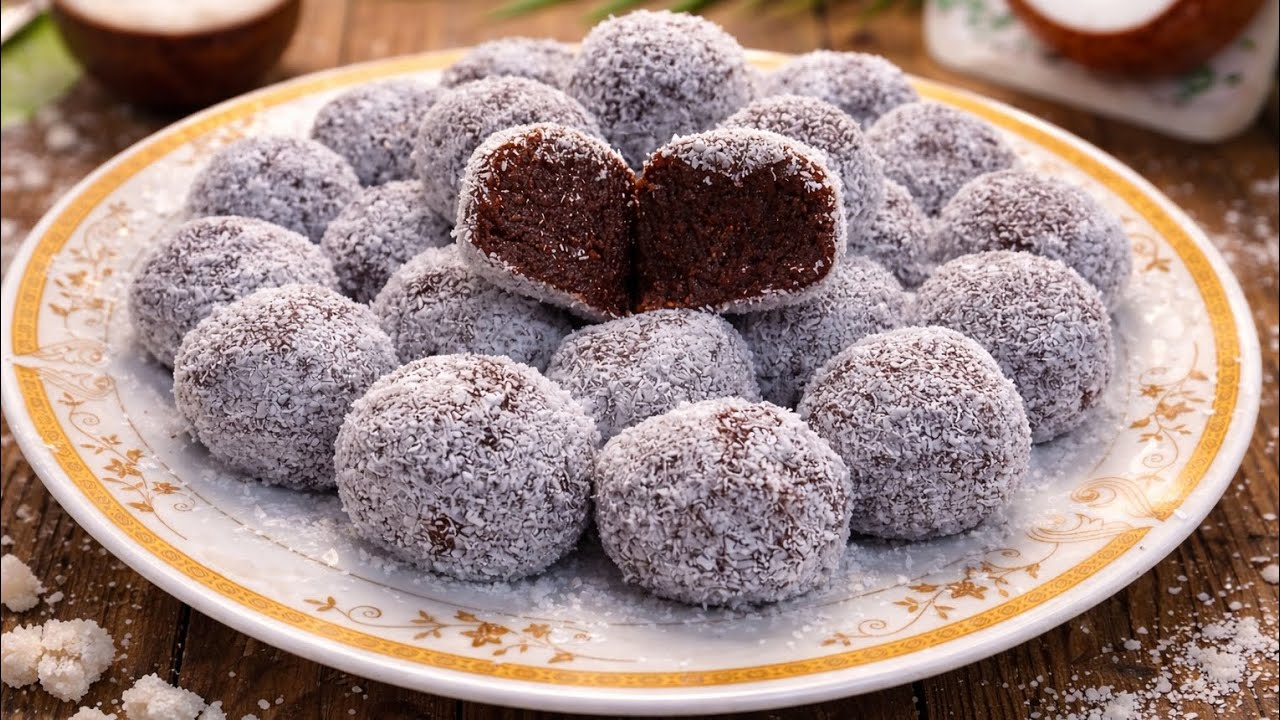 كرات جوز الهند بي السميد 😋تذوب في الفم وبدون فرن في 10دقائق فقط بمكونات موجودة فكل بيت خطوة بخطوة