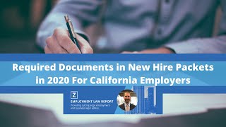 Zaller law group associate rick reyes explains what documents are
required by california employers to have available for employees
during the hiring process ...