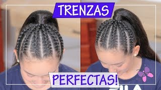 Peinado: Trenzas Pegadas a la Cabeza con Coleta | Como Hacer Trenzas | Peinados Para Fiesta