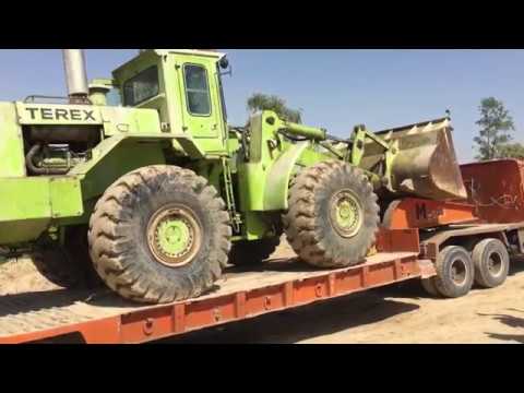  Terex  loader  loading on trailer YouTube
