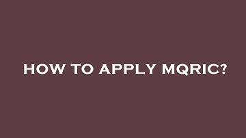 How to apply mqric?