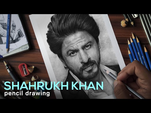 Pencil Drawing Shahrukh Khan, A realistic portrait drawing timelapse -  YouTube