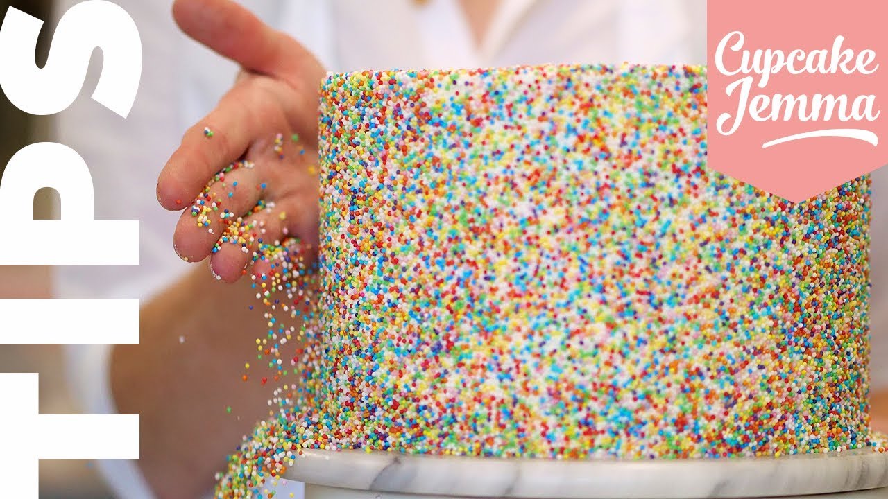 ALL THE SPRINKLES! Cover your Cake in Sprinkles like a pro with this Top Tip! | Cupcake Jemma Tips | CupcakeJemma