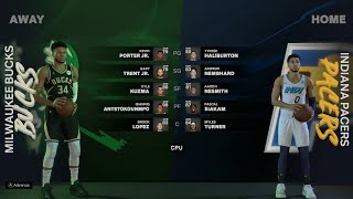 NBA 2K25 - Milwaukee Bucks @ Indiana Pacers - 2025 NBA Playoffs Round 1 (Game 5)