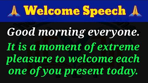 Welcome Speech || Welcome Address || Welcome Speech Writing #welcomespeech