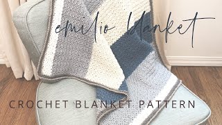 Easy, Beginner Crochet Blanket Pattern | Great Stash Buster Blanket | Emilio Crochet Baby Blanket