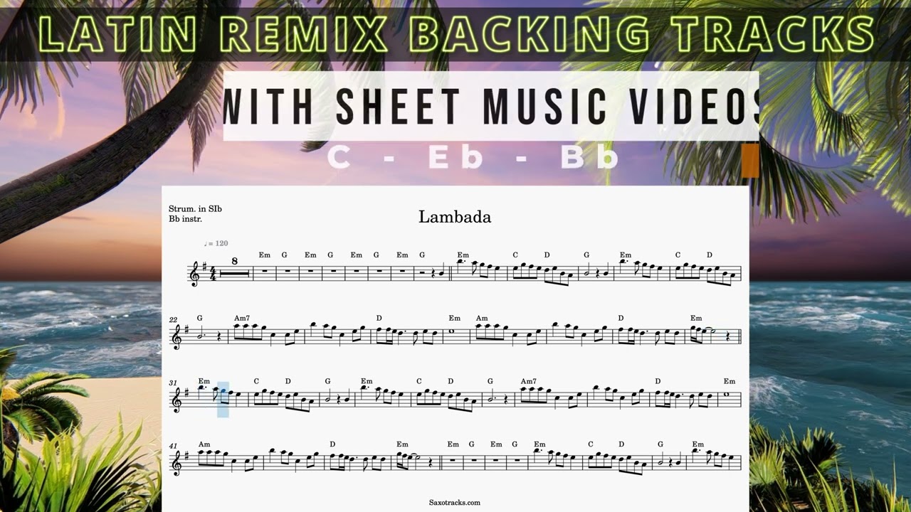 Lambada | Latin Remix | Sax Backing Track | Basi per Sax