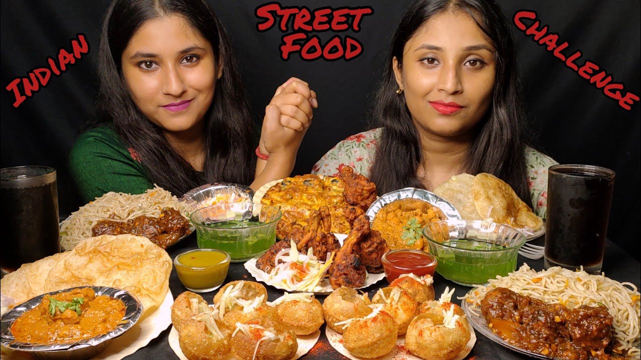 Indian Street Food😋Challenge|Panipuri,puri,chana masala, chicken lolipop🍗,Pizza🍕,Noodles🍝,Manchurian