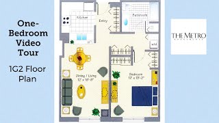 1G2 (One-Bedroom) Floor Plan Video Tour - The Metro Apartments