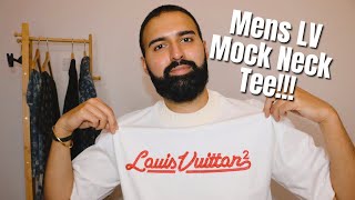 Louis Vuitton Mock Neck Logo Tee (Authentic/Legit), Men's Fashion