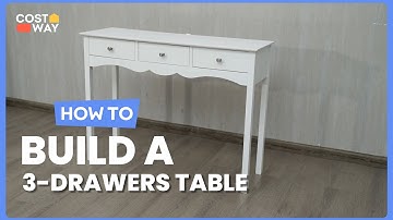 How to Install the 3-Drawers Hall Console Table for Entryway | HW56185 #costway #howto #how