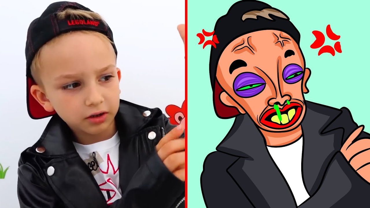 Никита и мама играют в салон для животных и переодеваются | Забавный рисунок-мем 😂 часть 49