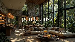 Soft Jazz In Tranquil Indoor Cafe Ambience | Gentle Piano Jazz With Forest Sound For Productivity screenshot 1