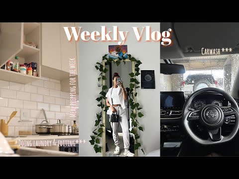 Spend the weekend with me: carwash, meal prepping for the week and hair crash out….